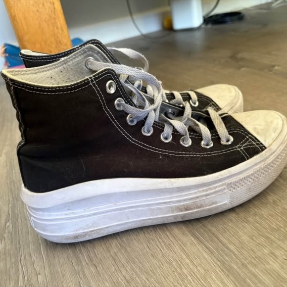 Converse Black and White Platform High-Tops - Picture 1 of 6